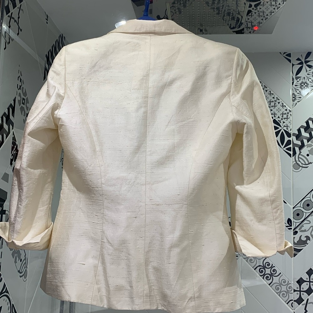 VTG Orna FarhoRARE Made in 🇫🇷 100% Silk Off White 2 Pieces High Rise Pants Set - Picture 11 of 17